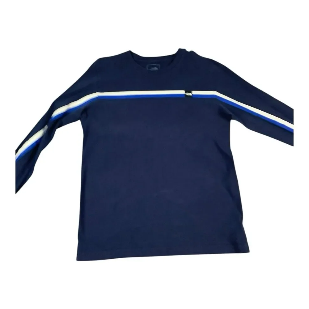 The North Face Men’s Navy Blue Long-Sleeve T-Shirt Horizontal Stripe Size Medium